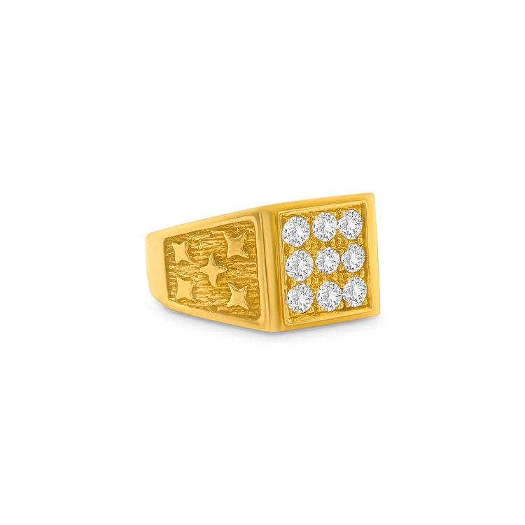 Round Brilliant Signet Diamond Ring