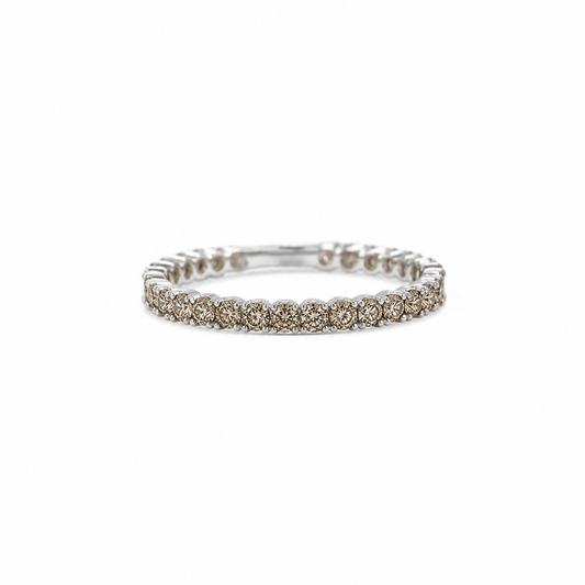 Round Brilliant Light Brown Eternity Diamond Ring