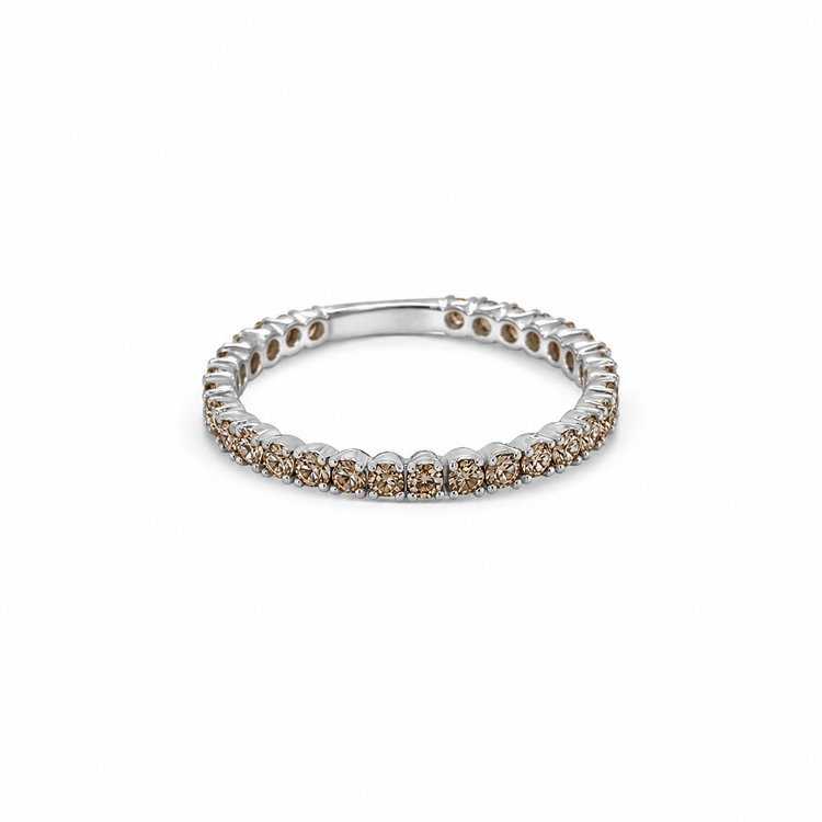 Round Brilliant Light Brown Eternity Diamond Ring