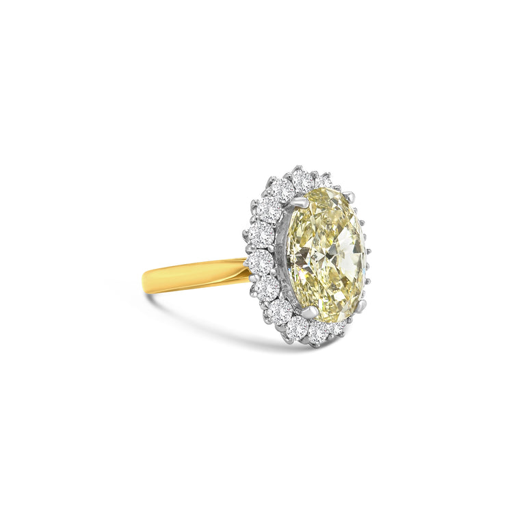 Fancy Yellow Oval Cut Halo Diamond Ring