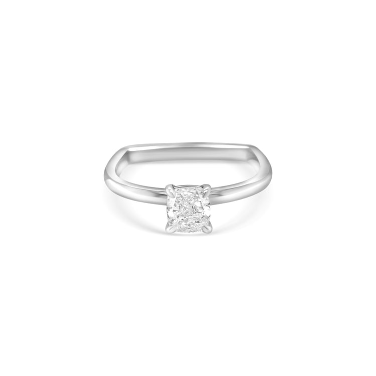 Cushion Cut Solitaire Diamond Ring