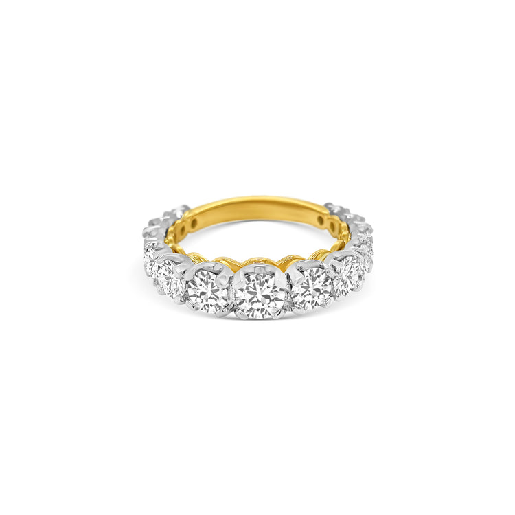 Two-toned Half Eternity Diamond Ring