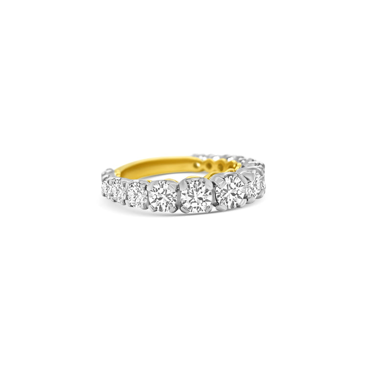 Two-toned Half Eternity Diamond Ring