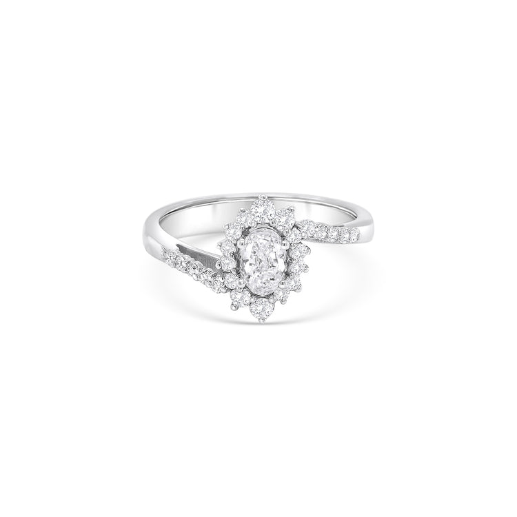 Oval Diamond Halo Ring