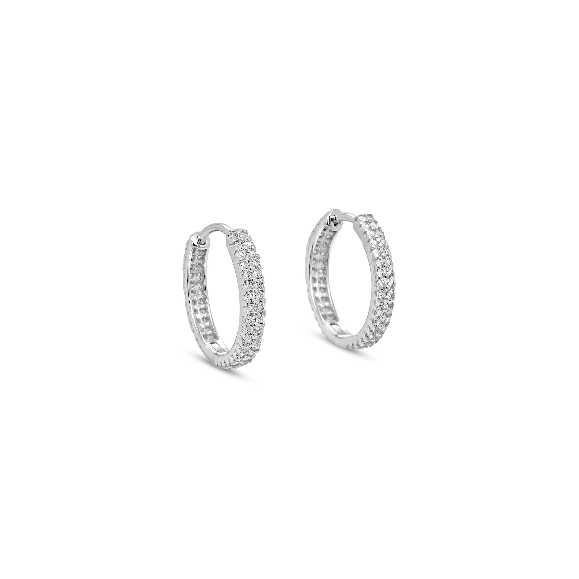Round Brilliant Diamond Hoop Earrings