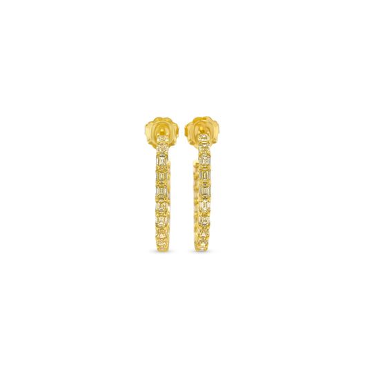 Round Brilliant Cut Fancy Yellow Diamond Earrings