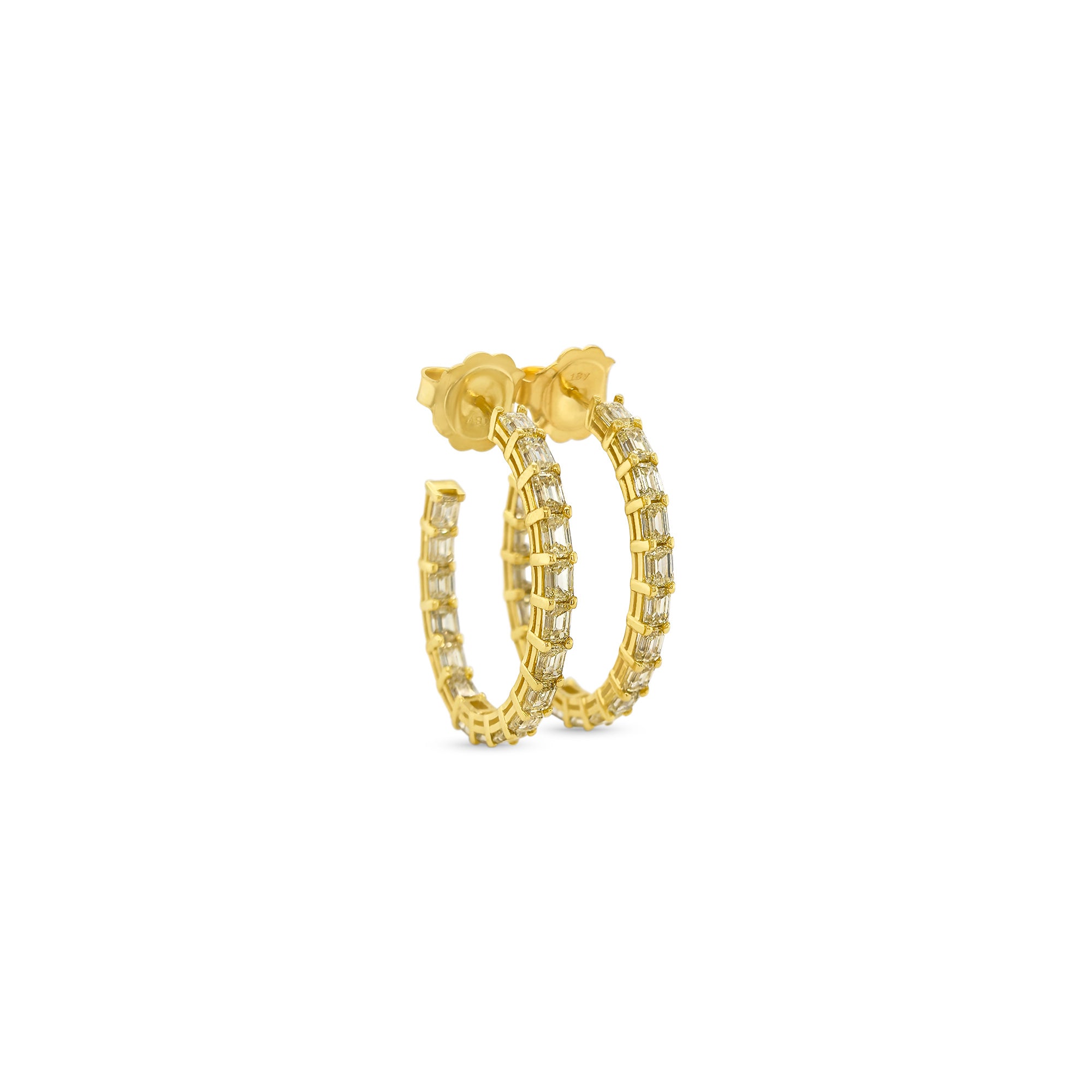 Round Brilliant Cut Fancy Yellow Diamond Earrings