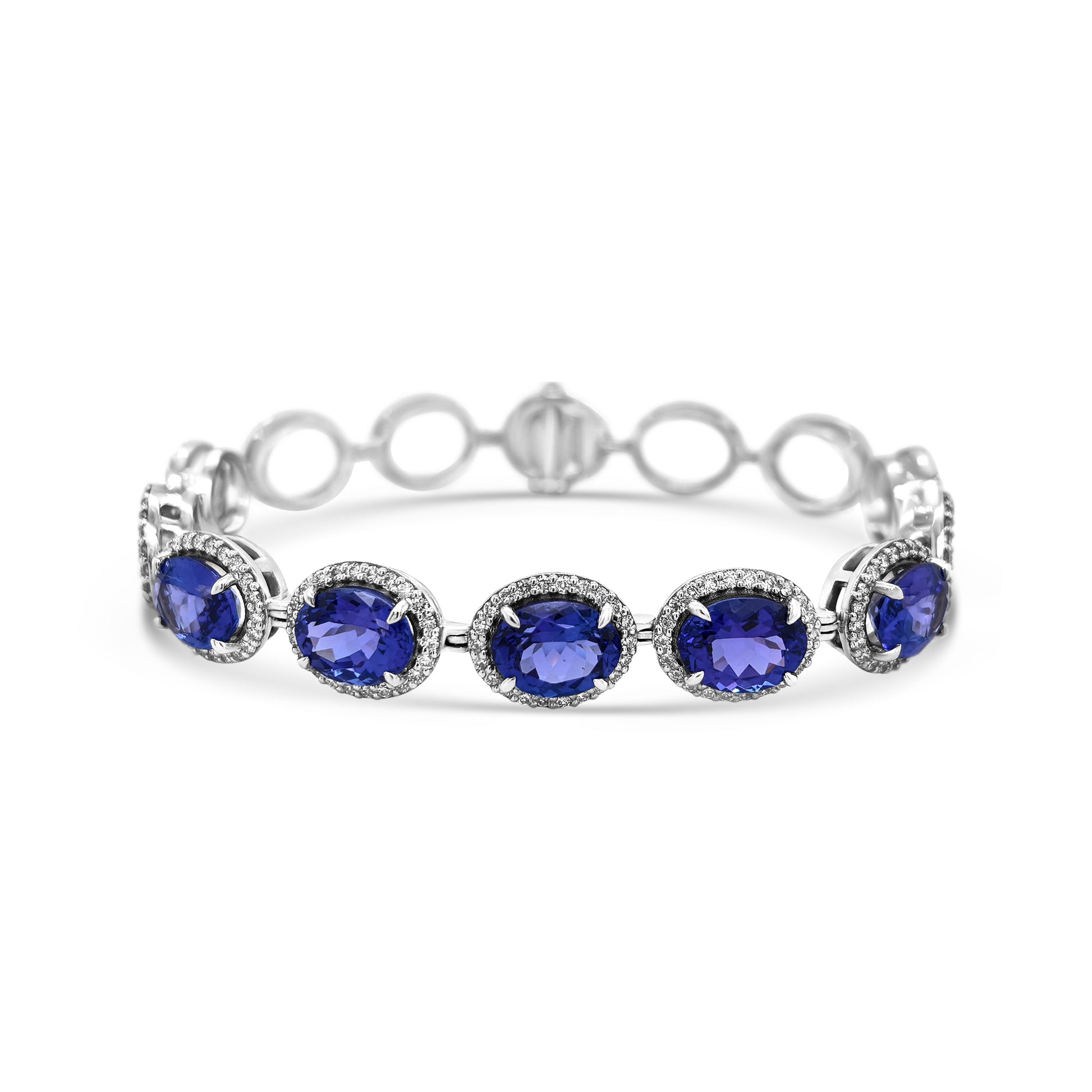 Discover the timeless elegance of our Oval Tanzanite & Diamond Bracelet, a luxurious piece perfect for special occasions or everyday sophistication