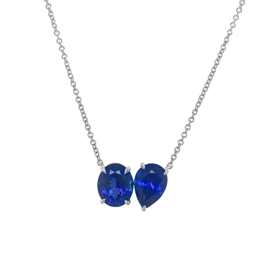 Oval Cut & Pear Shape Tanzanite Necklace