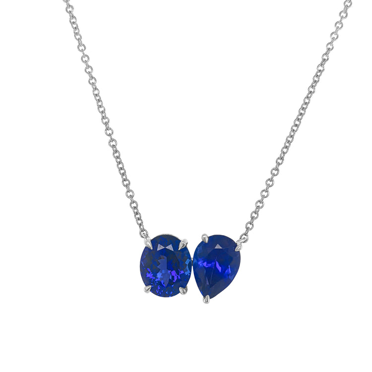 Oval Cut & Pear Shape Tanzanite Pendant