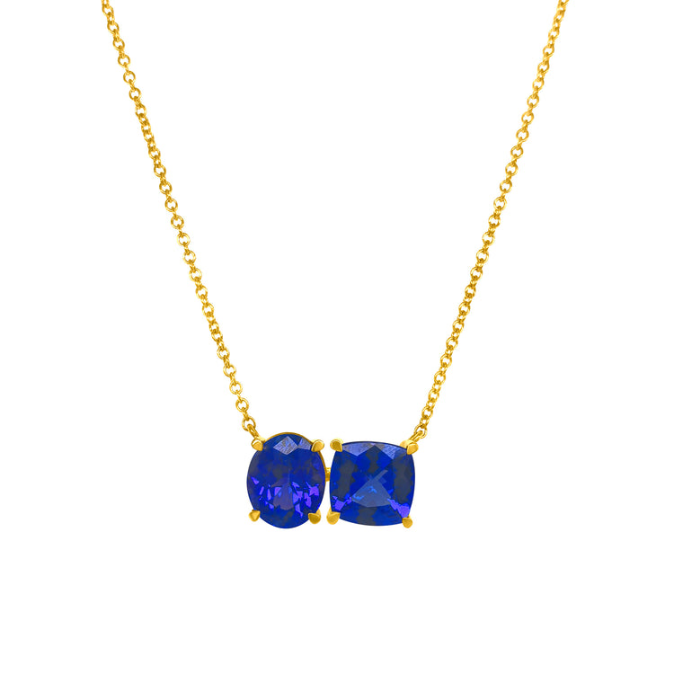 Oval Cut & Cushion Cut Tanzanite Pendant