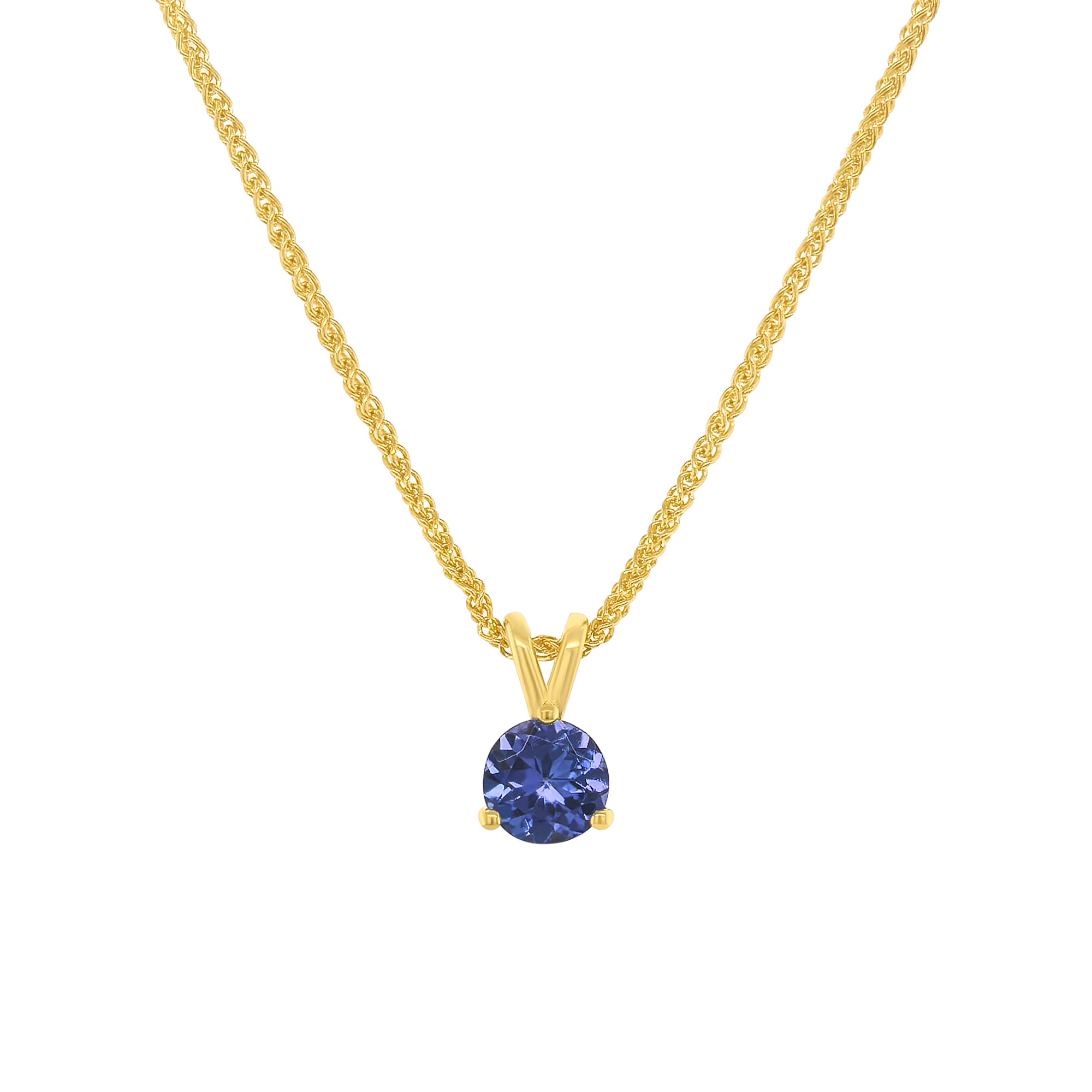round tanzanite pendant, tanzanite and diamond pendant, gemstone necklace, tanzanite jewelry, round cut tanzanite