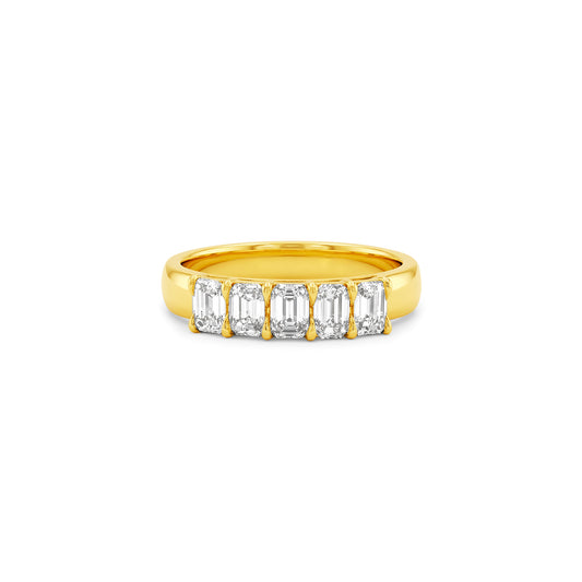 Emerald Cut Half Eternity Diamond Ring