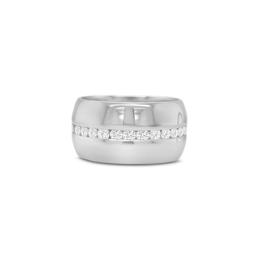 Round Brilliant Wide Channel Set Diamond Ring