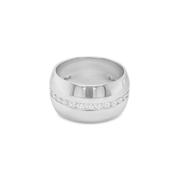 Round Brilliant Wide Channel Set Diamond Ring
