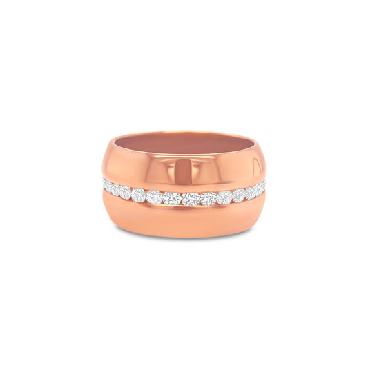 Round Brilliant Wide Channel Set Diamond Ring