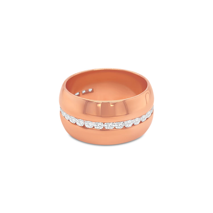 Round Brilliant Wide Channel Set Diamond Ring