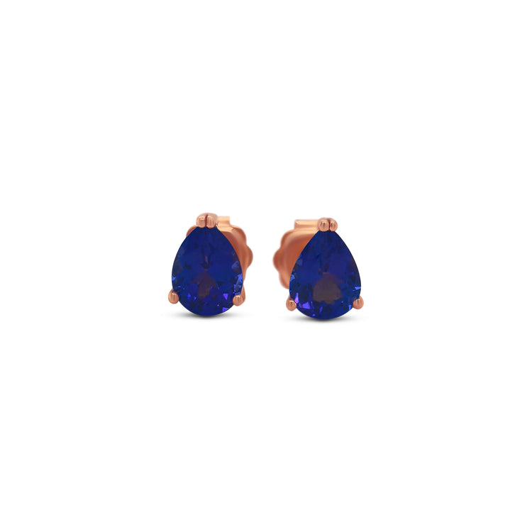 Pear Shape Tanzanite Stud Earrings