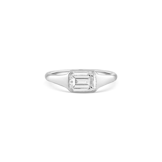 Emerald Cut Solitaire Diamond Ring