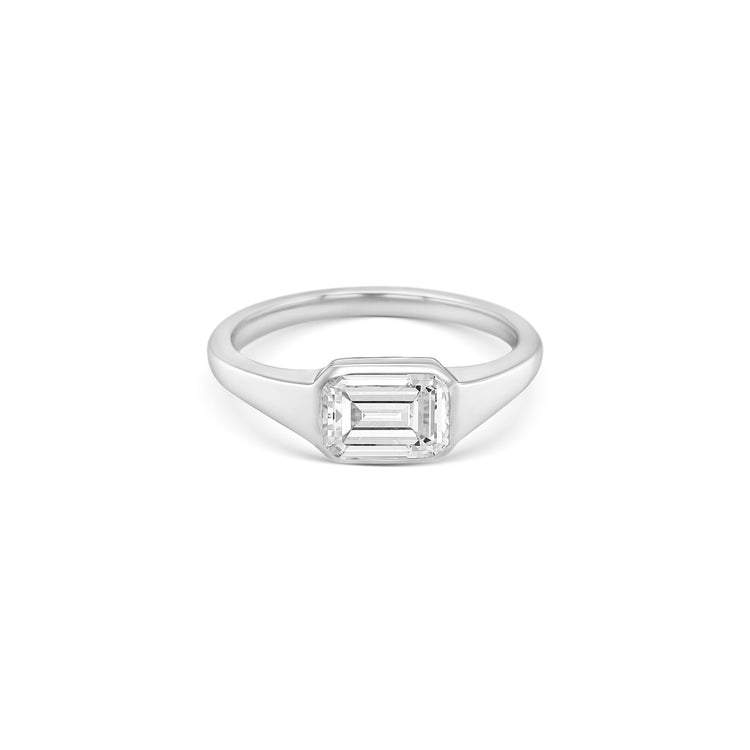 Emerald Cut Solitaire Diamond Ring