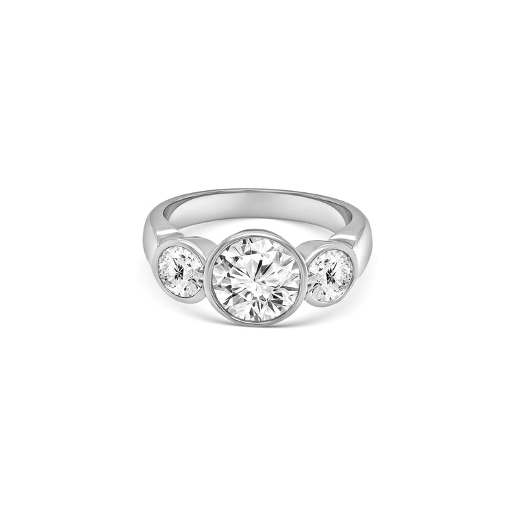 Round Brilliant Three Stone Diamond Ring