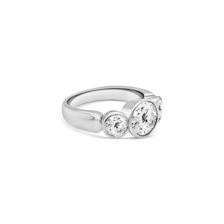 Round Brilliant Three Stone Diamond Ring