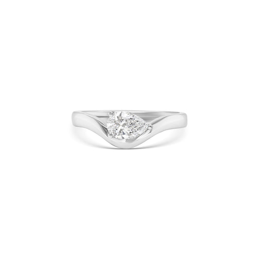 pear shape diamond ring, white gold solitaire ring, pear solitaire engagement ring, classic diamond ring, minimalist diamond ring

