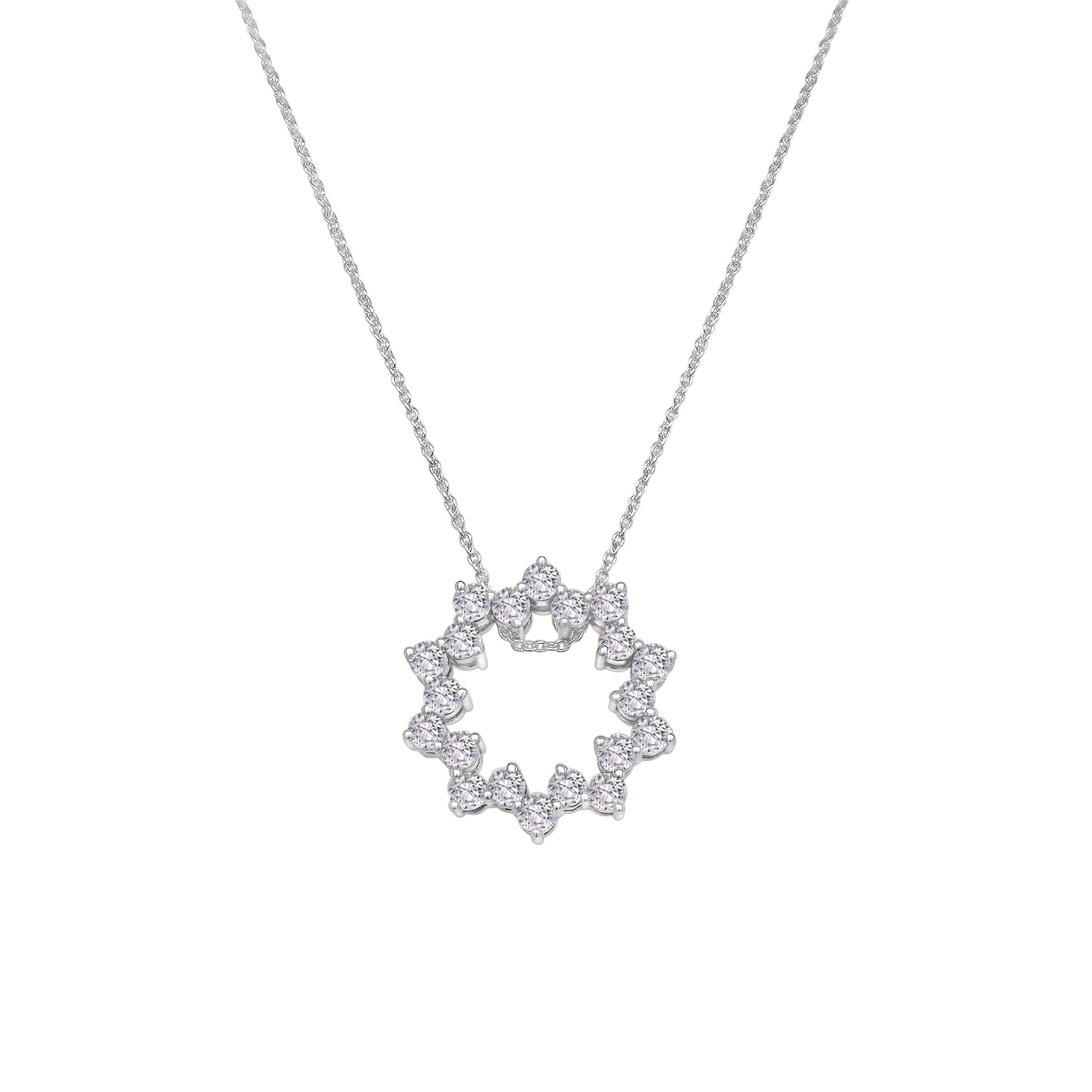 Round Brilliant Floral Shaped Diamond Pendant