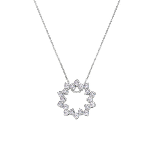 Round Brilliant Floral Shaped Diamond Pendant