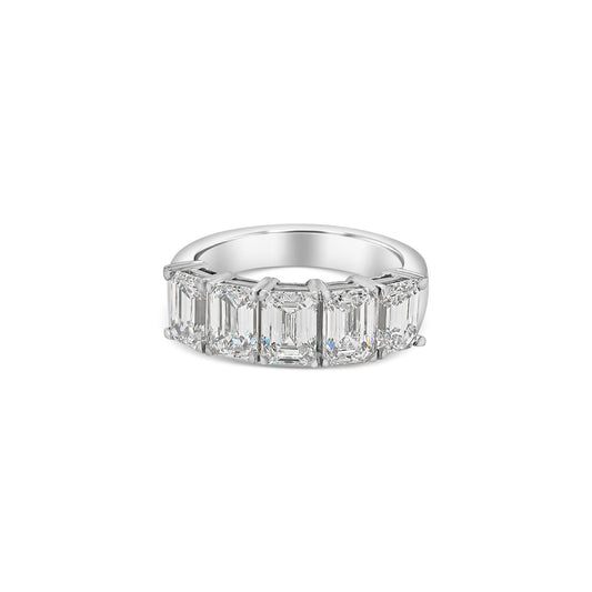 Emerald Cut Half Eternity Diamond Ring