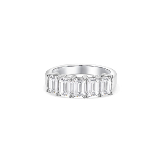 Emerald Cut Half Eternity Diamond Ring