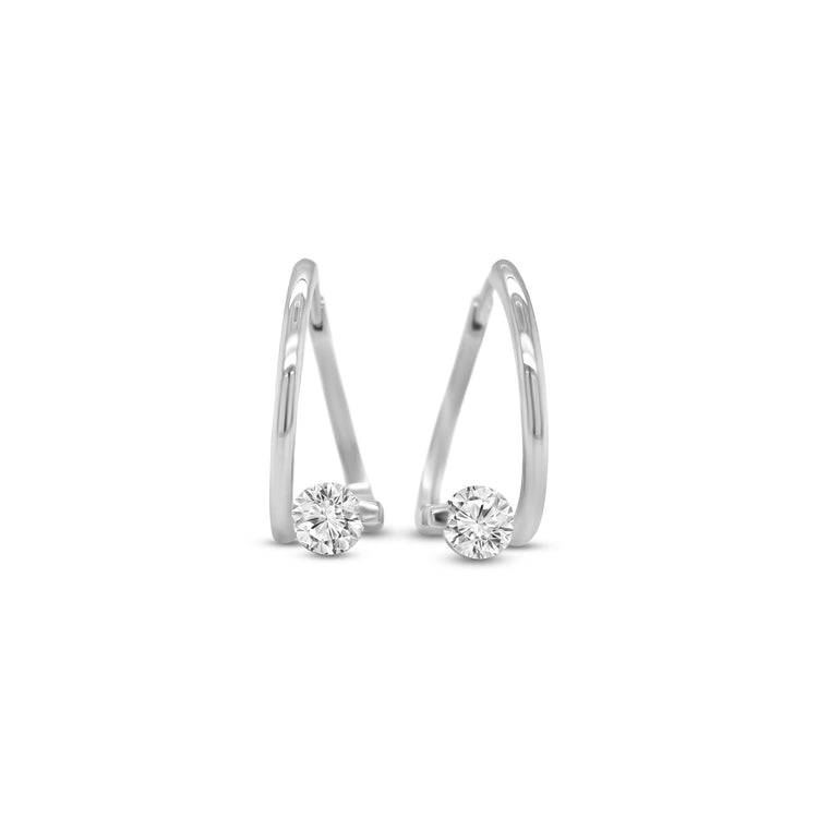 Round Brilliant Diamond Huggy Earrings