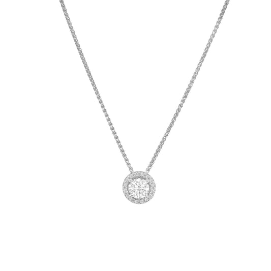 Round Brilliant Halo Diamond Pendant
