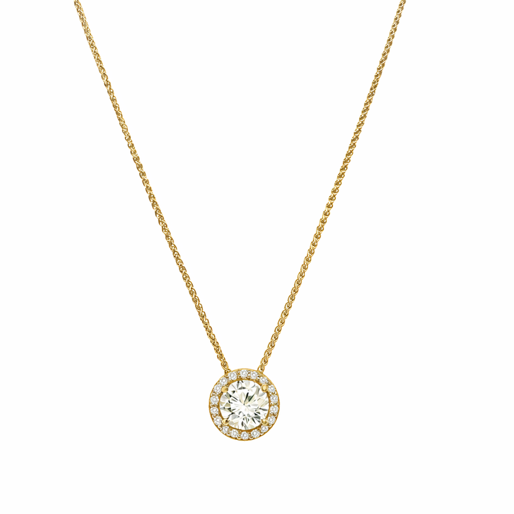 Round Brilliant Halo Diamond Pendant