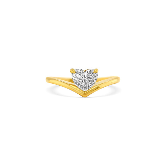 Heart Shaped Solitaire Diamond Ring