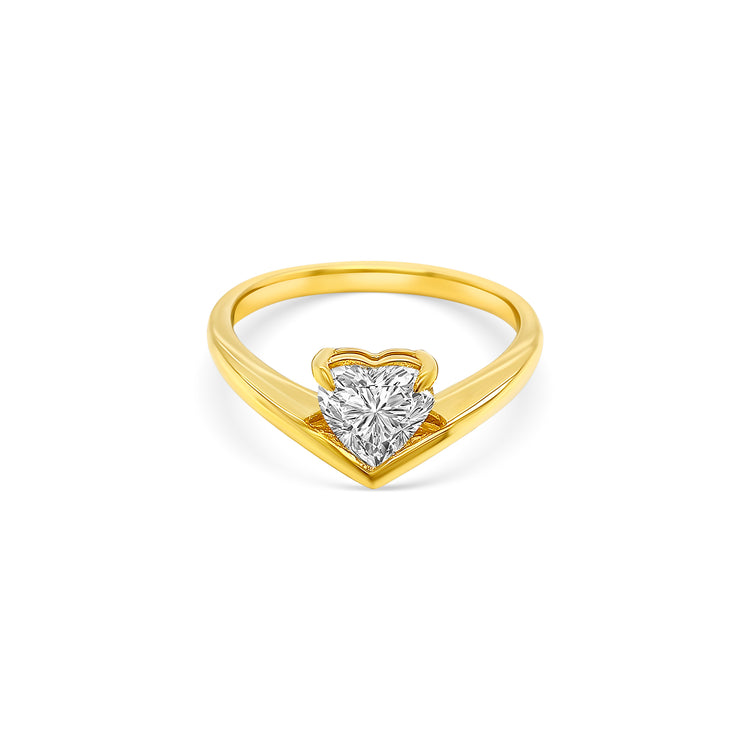 Heart Shaped Solitaire Diamond Ring