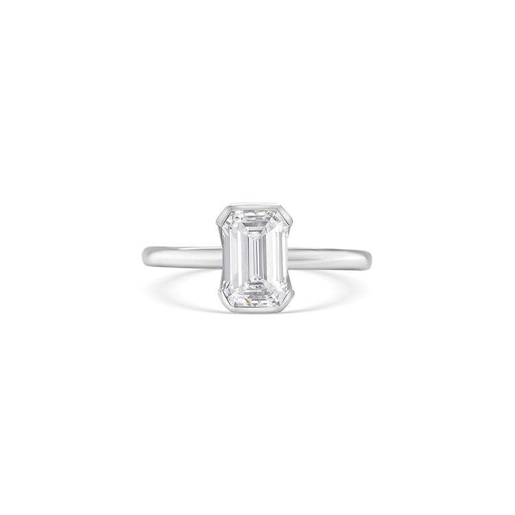 Emerald Cut Solitaire Diamond Ring