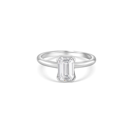 Emerald Cut Solitaire Diamond Ring