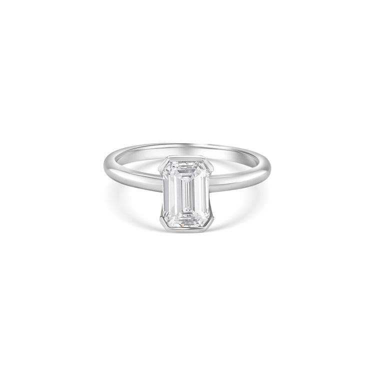 Emerald Cut Solitaire Diamond Ring