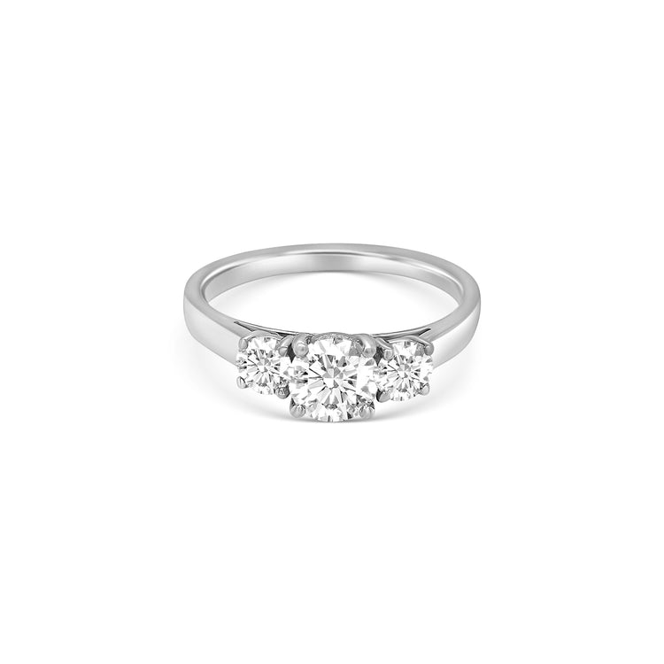 Round Brilliant Three Stone Diamond Ring