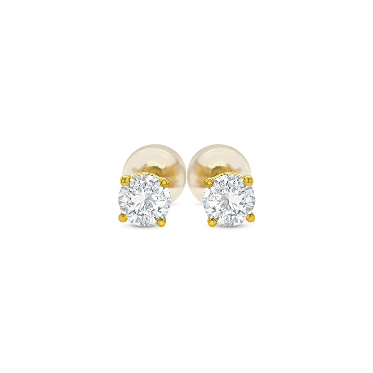 Round Brilliant Cut Diamond Stud Earrings