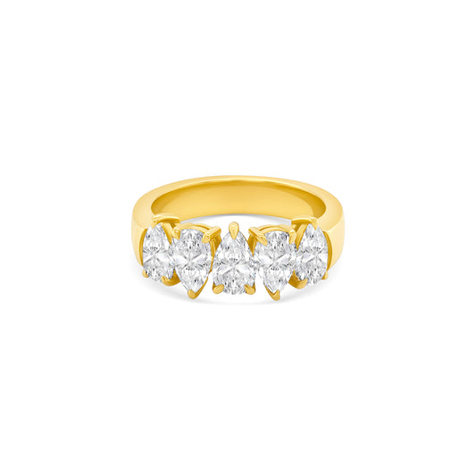 Pear Shape Half Eternity Diamond Ring