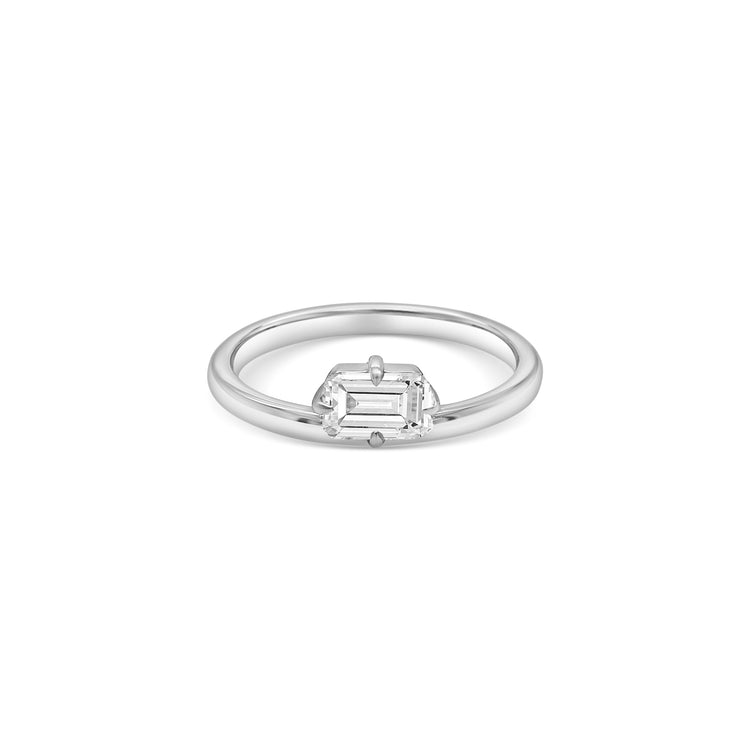 Emerald Cut Solitaire Diamond Ring