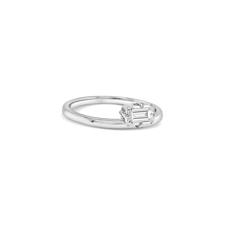 Emerald Cut Solitaire Diamond Ring