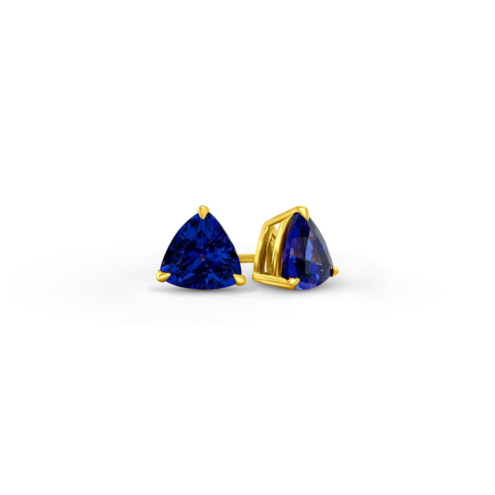 Trillion Cut Tanzanite Stud Earrings