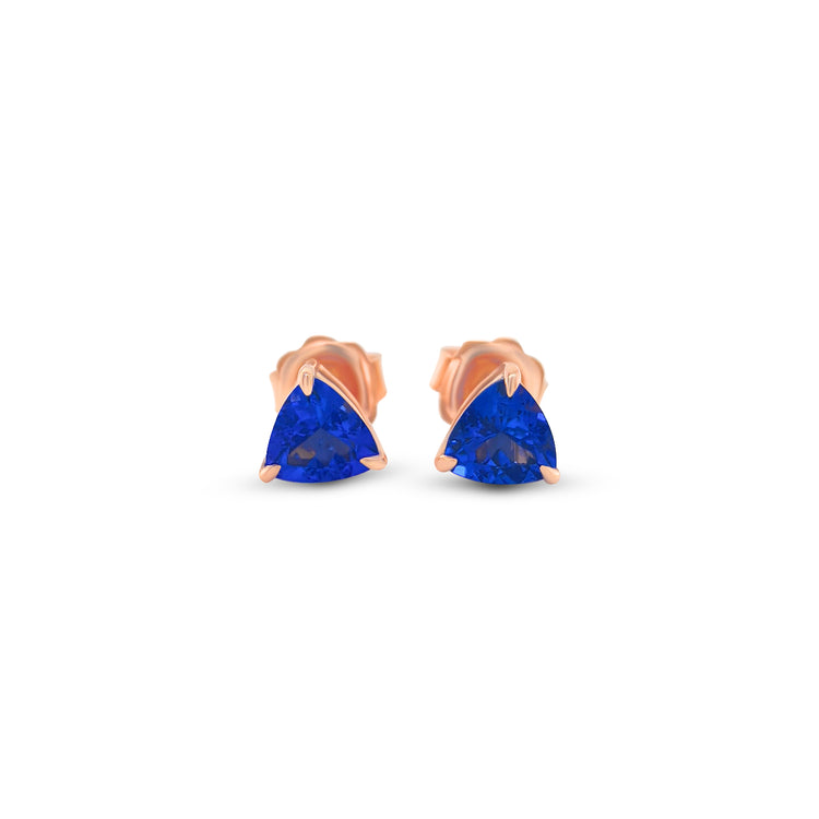Trillion Cut Tanzanite Stud Earrings