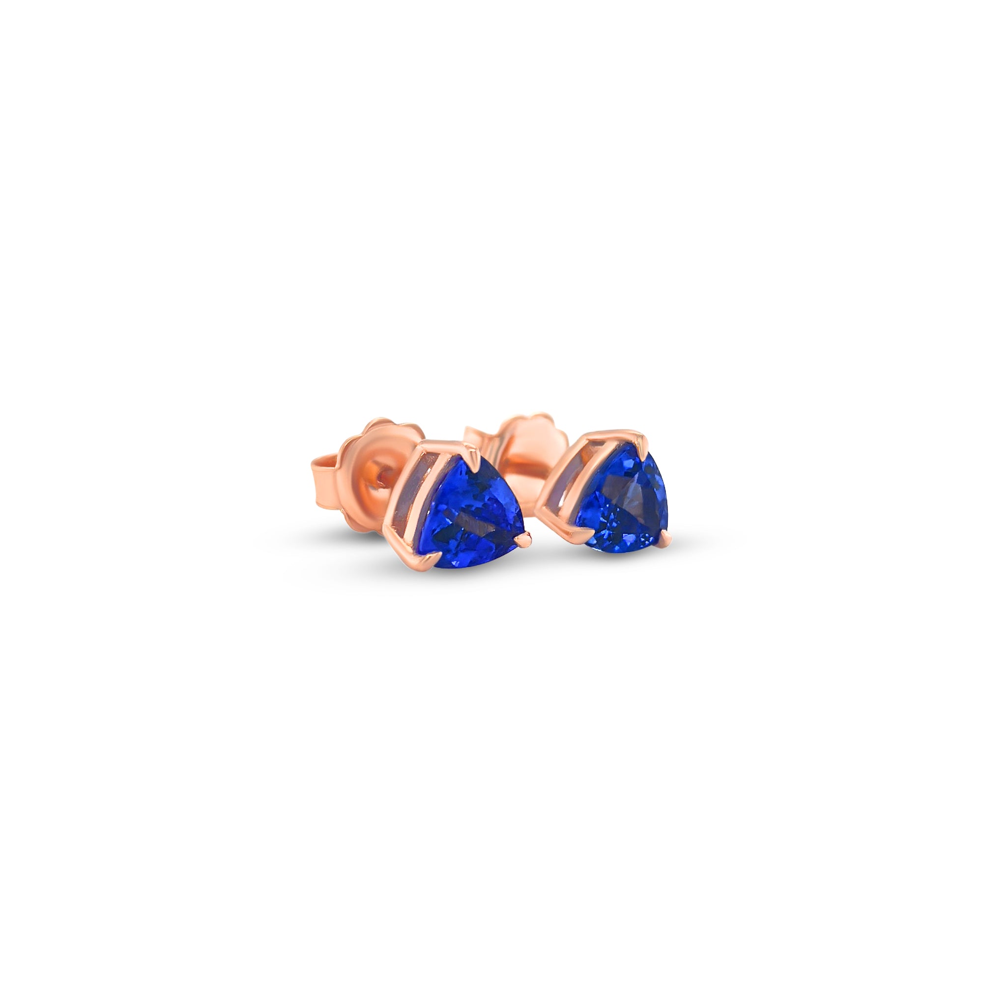 Trillion Cut Tanzanite Stud Earrings