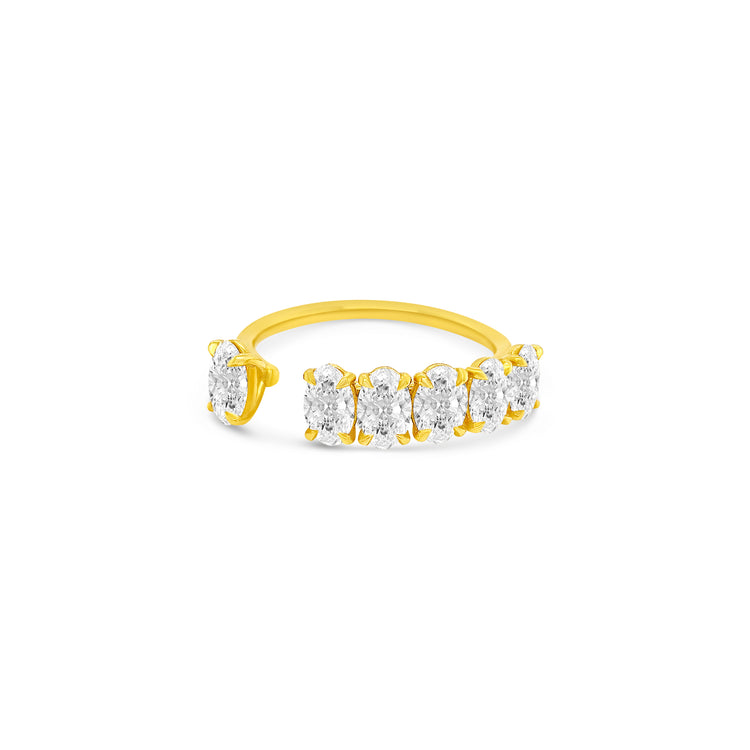 Oval Cut Open Diamond Ring