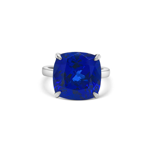 Cushion Cut Solitaire Tanzanite Ring