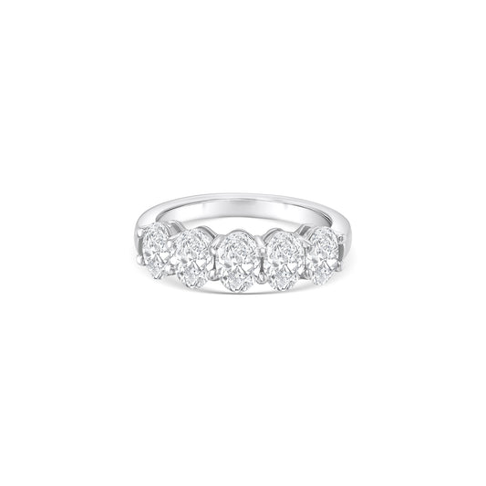 Oval Cut Half Eternity Diamond Ring